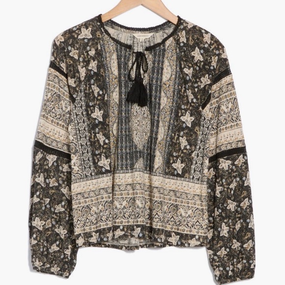 LUCKY BRAND LACE INSERT TOP SIZE SMALL NWT - Picture 3 of 3